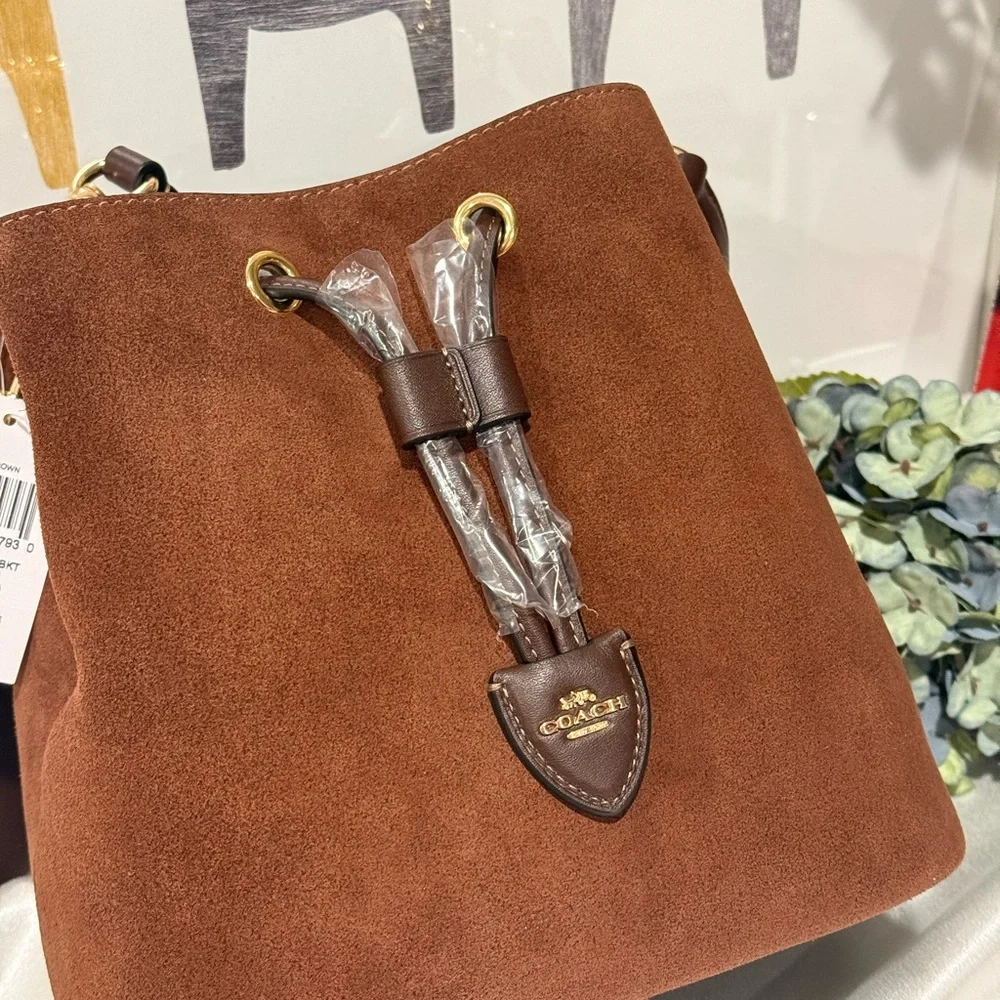 Coach Rowan Bucket Bag  suede/Im/Vintage Brown CCC78 - Picture 8 of 11